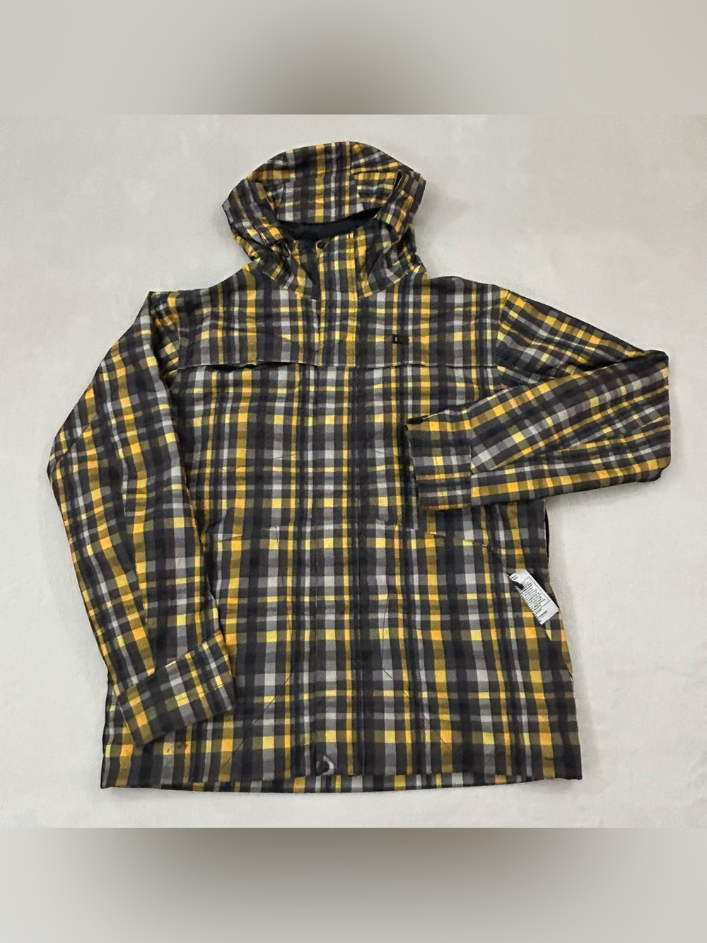 DC Exotex 5K Series Amo Vintage Y2K Black Yellow Plaid Ski Snowboard Jacket Sz M